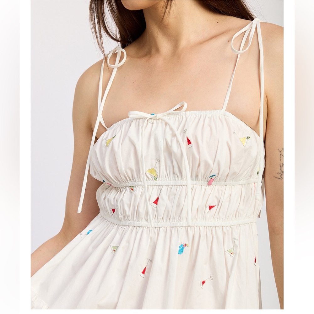 NWT En Saison Women's Nellie Cotton Shirred
Midi Dress